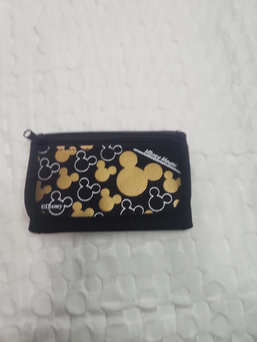 Disney Kids Black & Gold Mickey Mouse Zip Wallet